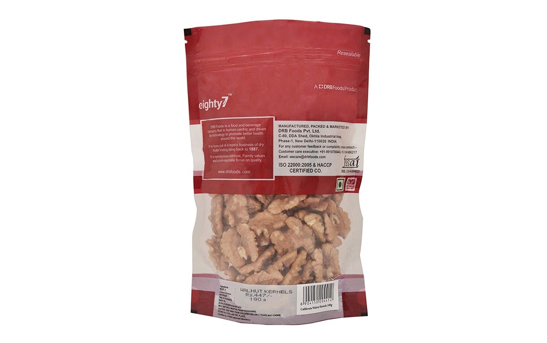 Eighty7 Walnut Kernels    Pack  180 grams